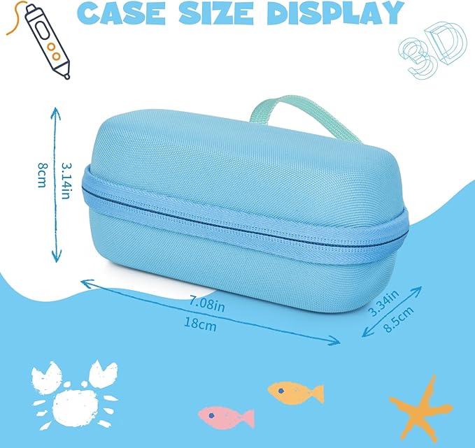 Case Compatible with 3Doodler Start+ Essentials for 3D Pen Set for Kids, Carrying Holder Fit for Printing Pens,Storage Organizer for Printing Filament Refill,Micro-USB Charger (3D-01-Blue) - Image 2