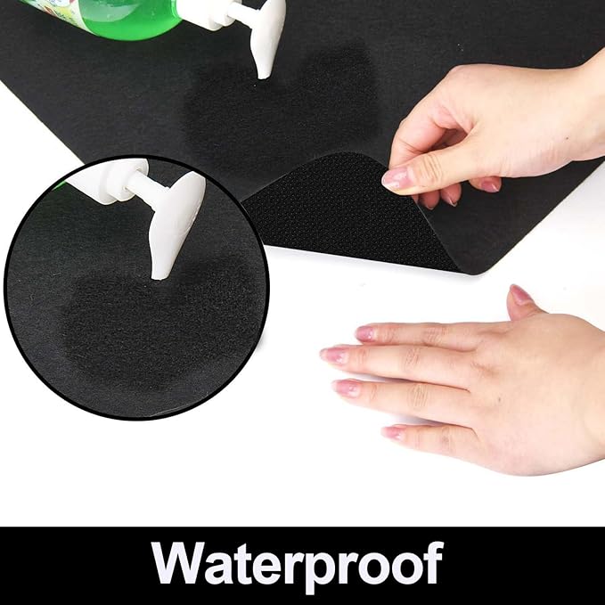 AiBOB Waterproof Under Sink Mat, Absorbent Quick Dry Sink Liners Protect Cabinets, Durable Shelf Liners, Slip Resistant and Non-Adhesive, 24X36, Pure Black - Image 2