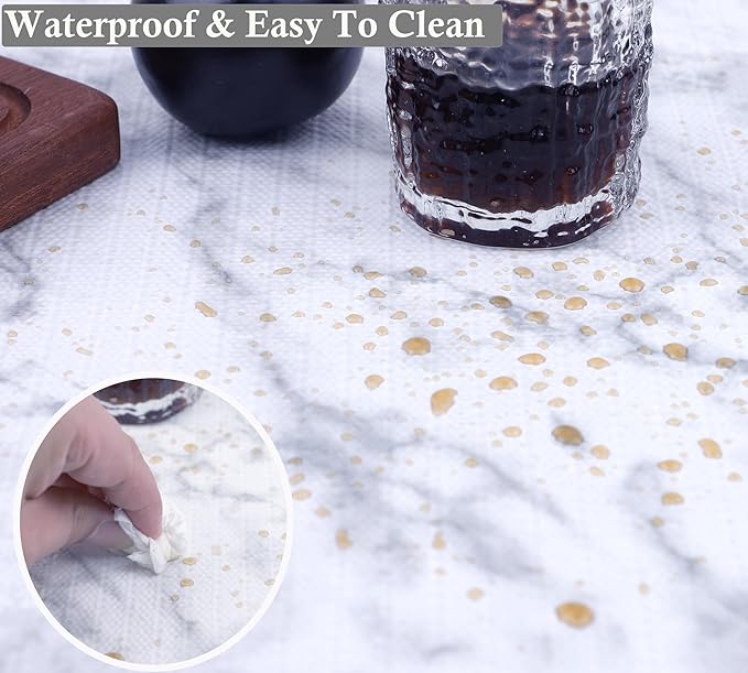 Shelf Liners for Kitchen Cabinets 20 Inch Wide X 20 Ft Non Adhesive Cabinet Drawer Liner Non Slip Waterproof Strong Grip Marble Closet Pantry Shelf Liner Cupboard Fridge Mat for Bathroom Drawer - Image 5