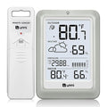 Wireless Weather Stations, with 330ft Range Sensor and Adjustable Backlight Inside Outside Monitor (White) by UUNNI