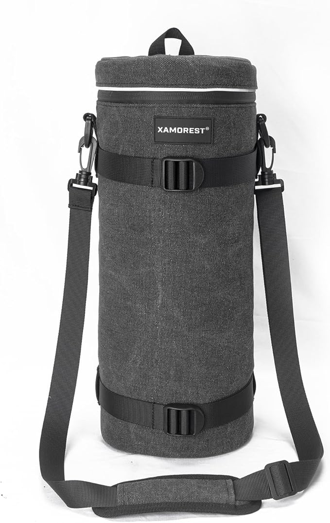 Camera Lens Case Bag for Photographyers, Zipper Waterproof Lens Protective Pouch Interior Size (6.29" x 15.35"(Canvas, Black)) - Image 5