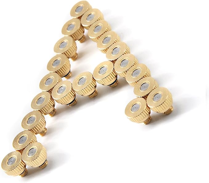 Brass Misting Nozzles for Outdoor Cooling System 22 pcs,0.012" Orifice (0.3 mm) 10/24 UNC by Aootech - Image 5