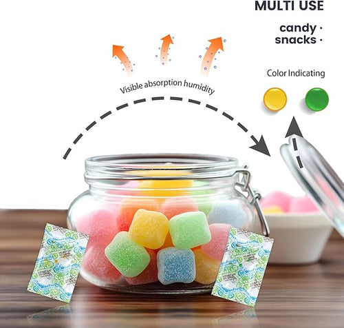 100Pcs 1 Gram Food Safe Desiccant Packs, Silica Gel Packets, Indicating Desiccant Moisture Absorbers for Storage - Image 2
