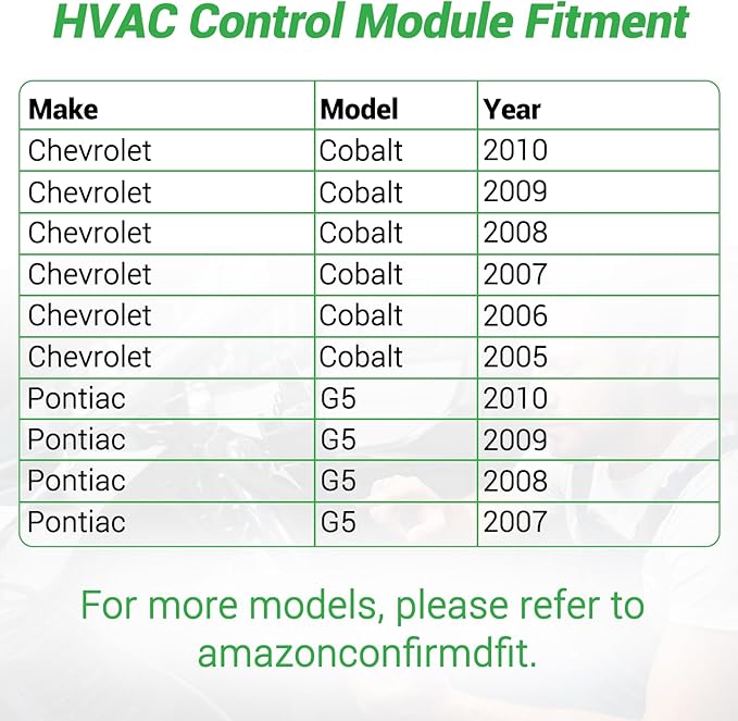 599-141 AC Climate Control Module Compatible with 2005-2010 Chevrolet Cobalt/2007-2010 Pontiac G5 A/C Heater Control Panel Switch, 599141 Air Conditioning Temperature Control Head Unit - Image 6