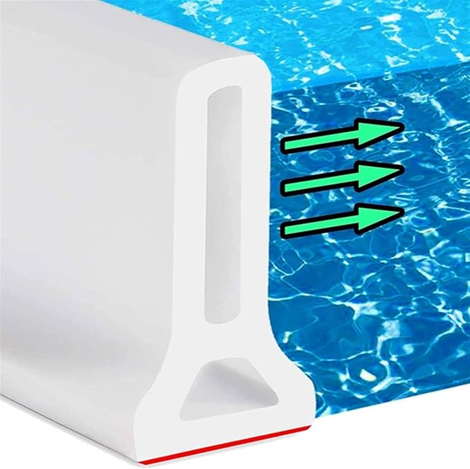 1.18in×1.57in，Shower Water Guard，Shower Door Seal Strip，Durable Silicone Waterproof Barrier,Room Sink countertop Bathroom Bathtub Dry Wet Separation Holder. ﻿(White,2 meters/79 in) by Unknown