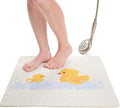 Enkosi Loofah Non-Slip Shower Mat – Square Anti-Slip Bath Mat for Kids, Tub, Bathtub & Walk-in Stalls, Cushioned PVC, Quick-Dry with Drain Holes – Bathroom Floor Safety Pad (Duck, 24x24) by ENKOSI