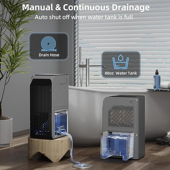 Dehumidifiers for Home, 88 OZ Water Tank, Dehumidifier for Bedroom Bathroom with Auto Shut Off, 7 Colors LED Light,B - Image 5