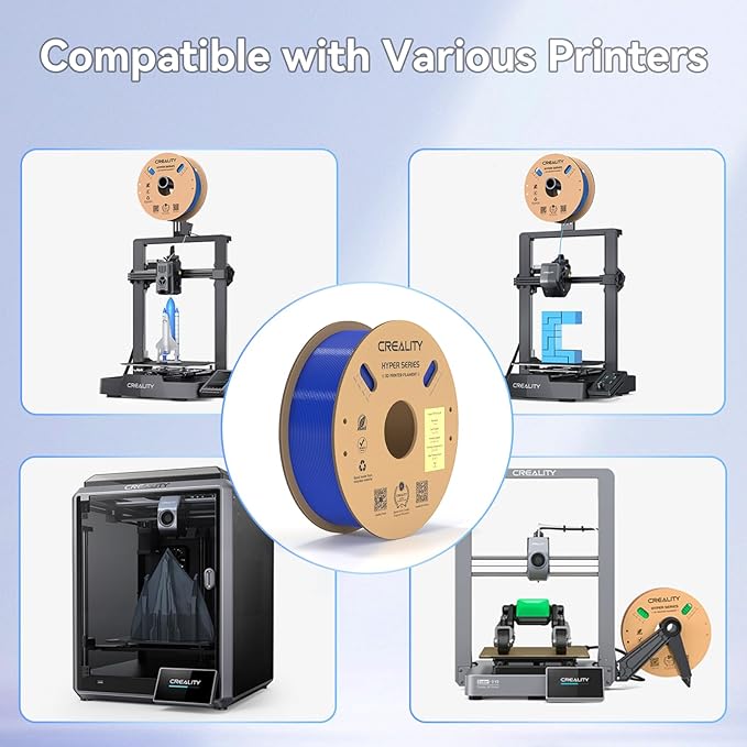 Official Creality Hyper PETG Filament, High Speed 600mm/s 3D Printer Filament PETG, 1kg(2.2lbs)/Spool 1.75mm, Dimensional Accuracy ± 0.05 mm (Blue) - Image 8