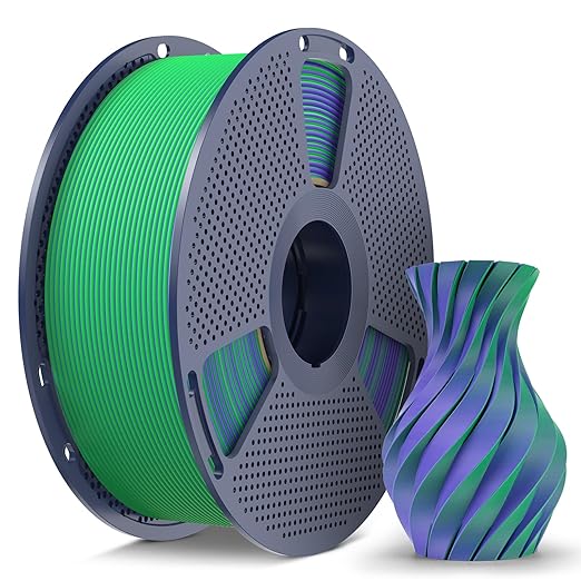 Matte PLA Filament 1.75mm, 1kg(2.2lbs) SUNLU 3D Printer Filament, Smooth Matte Finish, Less Brittle, Dual Color Appearance from Different Angles, GreenPurple by YOOPAI