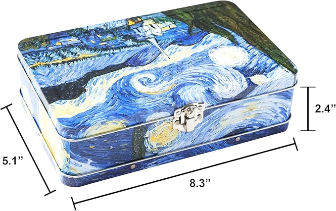 DAHO Metal Storage Box with Hinge for Office, School, Home, Makeup, Arts & Crafts and Accessories (Starry Night) - Image 5