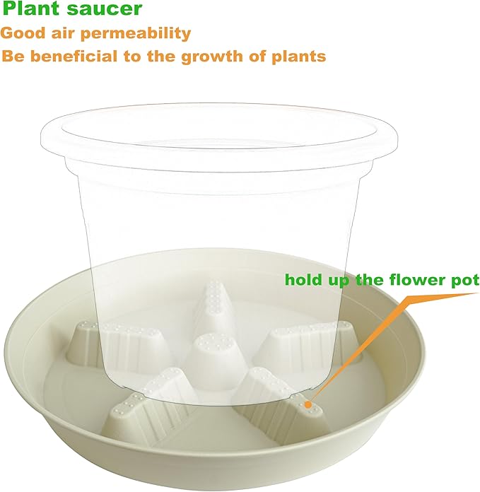 4 Pack Plant Saucer 14 inch, Plastic Plant Saucers for Indoors, Raised Middle Plant Trays for Pots, Water Tray for Plants, Plant Stand Water Catcher Tray, Pot Saucers for Plants - Image 4