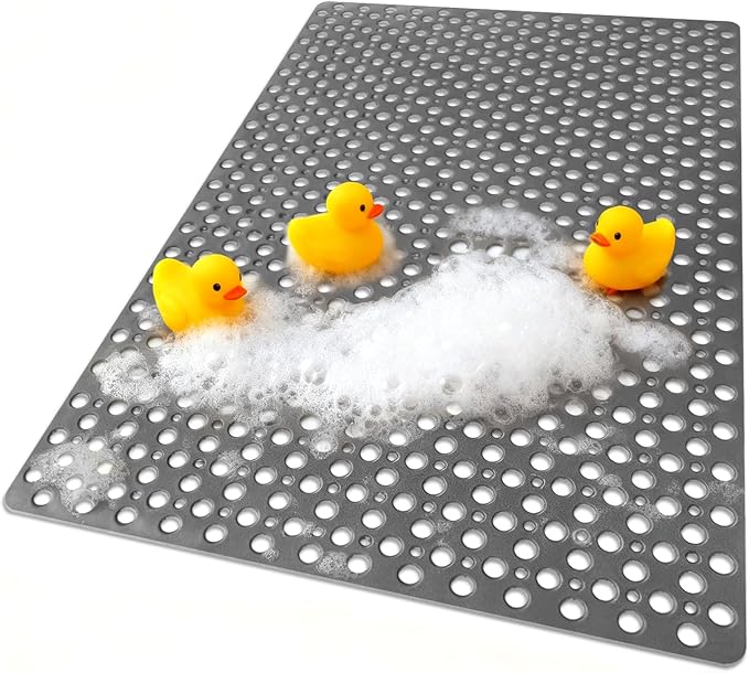 Extra Large Shower Mat, Yonala 47 x 32 Inch Non Slip Shower Mats for Inside Shower, Soft TPE Shower Floor Mat with Suction Cups and Drain Holes, Machine Washable Bathroom Shower Mat, Easy to Clean by Yonala