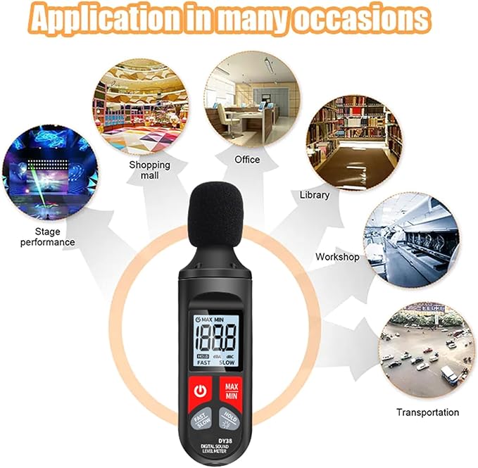 High Precisions Sound Leveling Meter Decibel Noise Tester Digital Noise Meter Simple to Use for Environmental Monitoring - Image 2