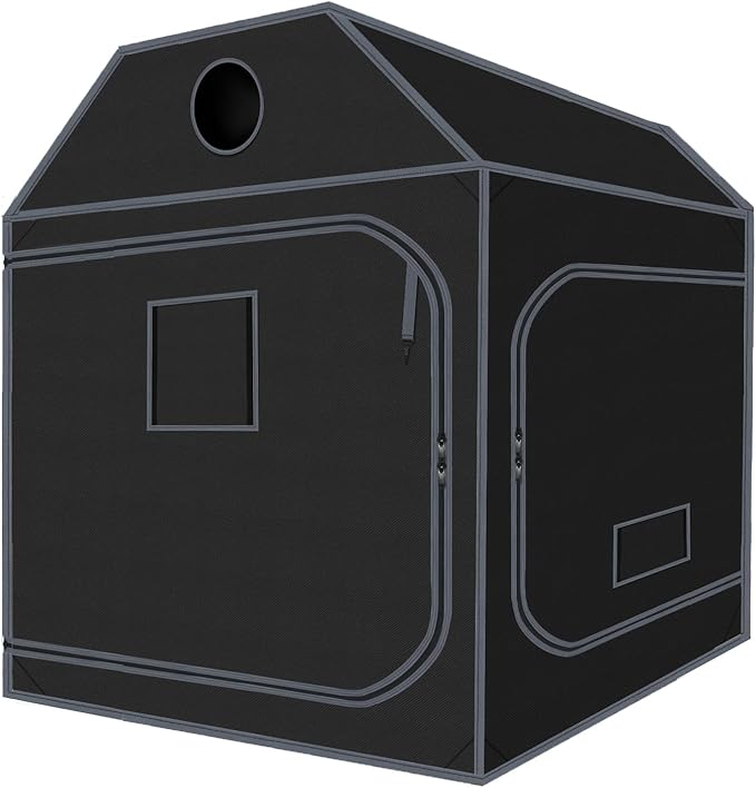 5x5 Grow Tent, 60"x60"x72" Roof Cube Plant Grow Tent, Indoor Growing Tent with Observation Windows, Lightproof Roof Cube Tent with Floor Tray, Mylar Hydroponic Tent by Zazzy
