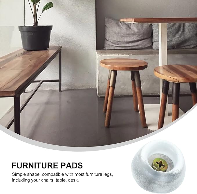Ciieeo 50pcs Silicone Furniture Foot Pads with Screws, Non-Slip Sofa and Chair Leg Protectors, Moisture-Resistant Table Leg Covers for Hardwood Floors - Image 9