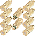 Brass Misting Nozzle, 10 Pack High Pressure Spray 10/24 UNC Outdoor Anti-drip Fogging Spray Head Misting System Tips for Landscaping Outdoor Cooling System (0.012 Orifice) by RESNSTAR