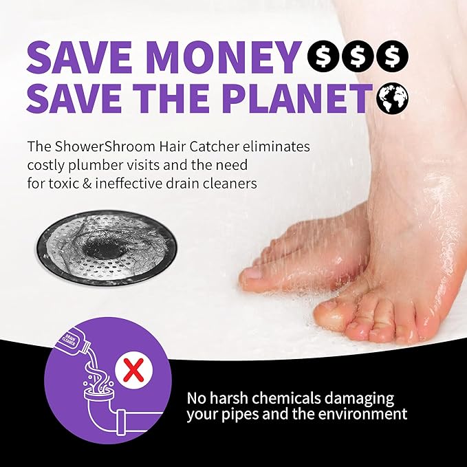 ShowerShroom SHSULT755 Ultra Revolutionary Shower Hair Catcher Drain Protector, No Size, Stainless - Image 7