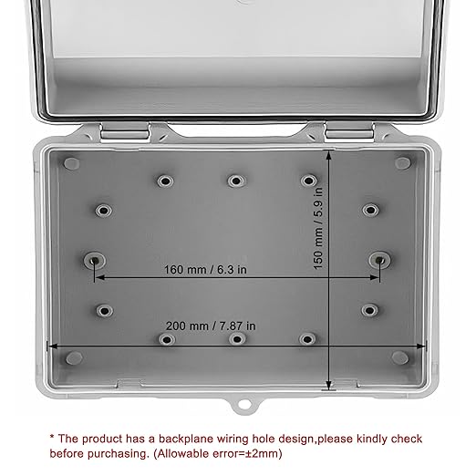 Sunnyglade ABS Plastic Dustproof Waterproof IP65 Junction Box Universal Durable Electrical Project Enclosure with Lock (6.7"x8.7"x4.3") - Image 4