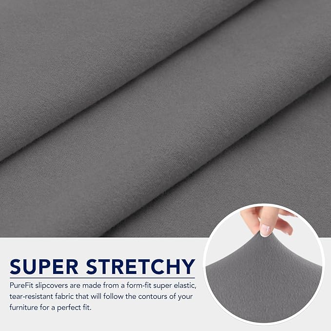 PureFit 100% Dual Waterproof Couch Cover Slipcovers for Couches and Sofas - Stretch Non Slip Fleece Sofa Covers Washable, Leakproof Furniture Protector for Kids, Pets (Oversized Sofa, Light Gray) - Image 5