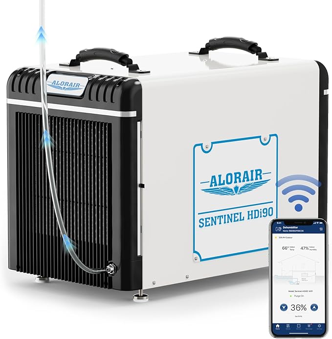 ALORAIR Wi-Fi Crawl Space Dehumidifier, 198 PPD Basement Dehumidifiers with Condensate Pump, Auto-Defrost, Rare Earth Alloy Tube Evaporator by ALORAIRSOLUTIONSINC0J0DC