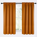 NICETOWN Room Darkening Cafe Satin Curtains for Small Windows, 42" Wide by 63" Long, 2 Panels, Orange, Rod Pocket Privacy Faux Silk Blackout Drapes for Bedroom by NICETOWN