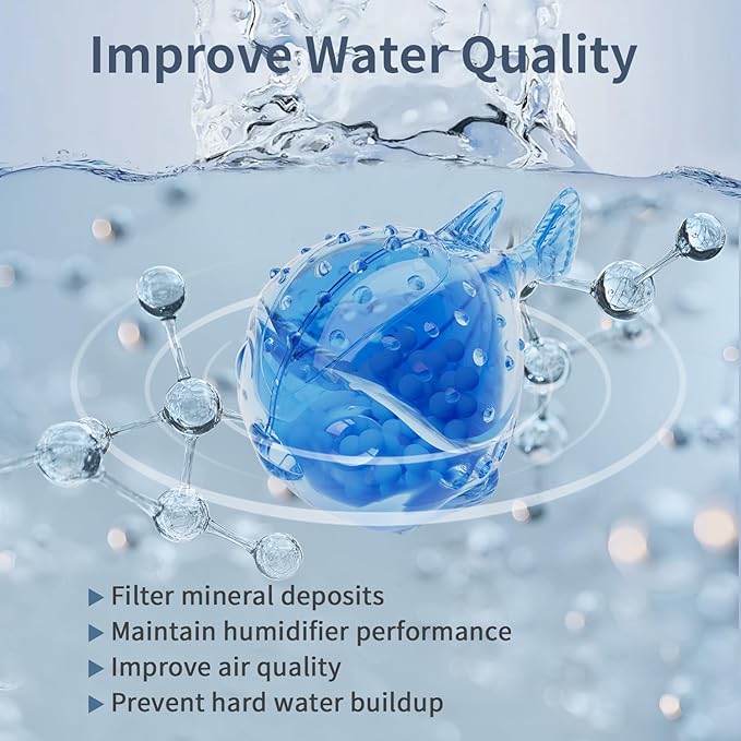 Humidifier Cleaning Fish: 12 Packs Humidifier Tank Cleaner Ball Compatible with Most Humidifiers, Purifier Water, Prevents Hard Water Build-Up, Filters Mineral Deposits, Remove Odor - Image 3