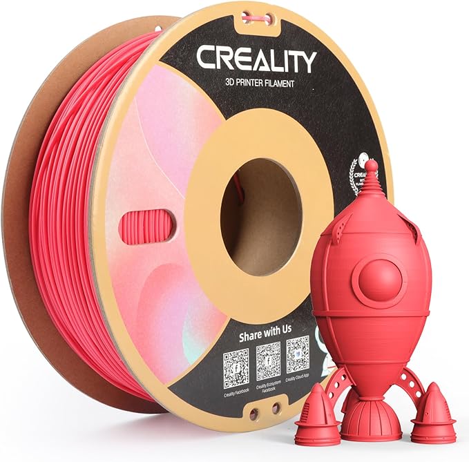 Creality PLA Matte 3D Printer Filament 1.75mm, Matte PLA 1kg Spool (2.2lbs), Dimensional Accuracy +/- 0.02 mm, Fits for Most FDM 3D Printers (Matte Strawberry Red) by Creality