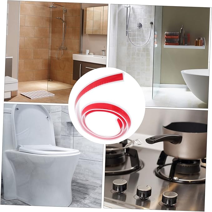 Housoutil 3pcs Self-adhesive Bathroom Strip Water Retaining Strip for Countertops Showers and Sinks and Easy to Clean Water Stopper for Home Use - Image 9