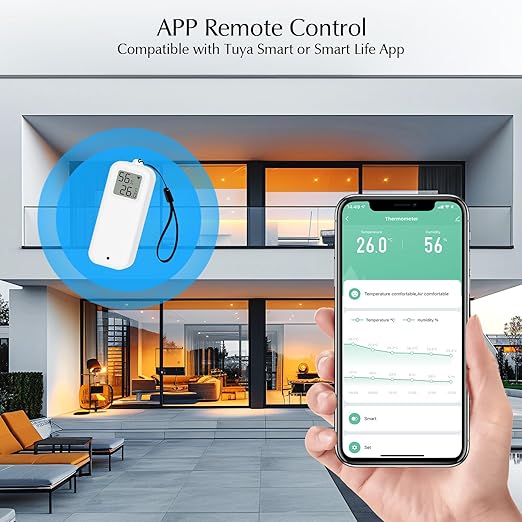 Room Thermometer Indoor, WiFi Humidity Meter with Smart Alert, Data Storage and Calibration, Temperature and Humidity Monitor for Baby Room, Greenhouse, White 2 Pack with Screen - Image 3