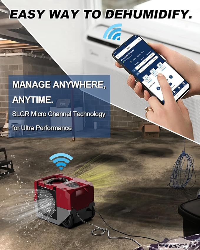 ALORAIR Smart WiFi 264 PPD LGR Commercial Dehumidifier with Pump, Large Capacity Rotational Molded Portable Industrial Dehumidifier for Water Damage Restoration, Moisture Removal, cETL Listed - Image 4