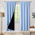 BGment Thermal Insulated 100% Blackout Curtains for Bedroom with Black Liner, Double Layer Full Room Darkening Noise Reducing Rod Pocket Curtain (42 x 84 Inch, Spa Blue, 2 Panels) by BGment