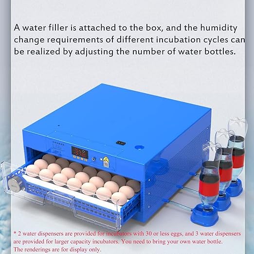 Eggs Incubator for Hatching Eggs, Automatic Egg Turning and Humidity Control, Automatic Water Adding, Egg Candler, Poultry Egg Incubators for Chicken Duck Goose Pigeon Quail (Blue, 128 Eggs) - Image 7