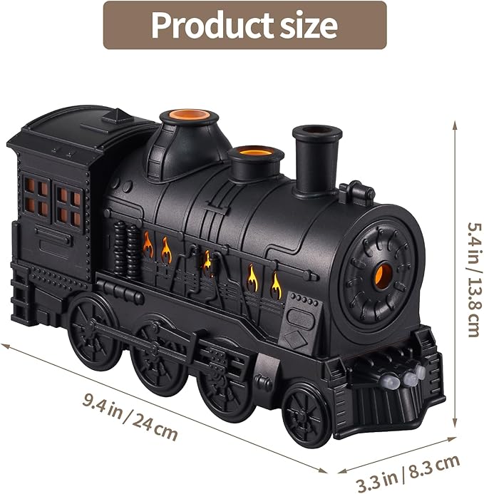 Humidifiers for Bedroom, Cool Quiet Steam Train Looking Mist Air Humidifier Diffuser for Home Baby Nursery & Plants and Auto Shut-off. (Black) - Image 7