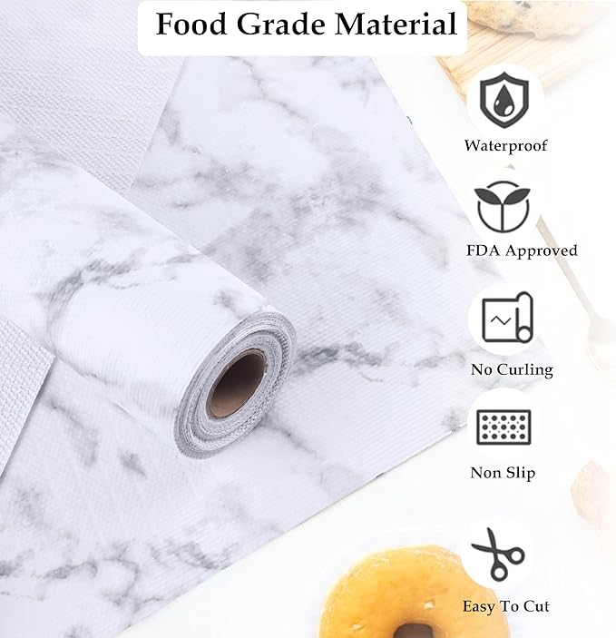 Shelf Liners for Kitchen Cabinets Non Adhesive 24 Inch Wide X 20 Ft Cabinet Drawer Liner Non Slip Waterproof Strong Grip Pantry Refrigerator Shelves Liner for Bathroom Drawer Cupboard Closet Mat - Image 4