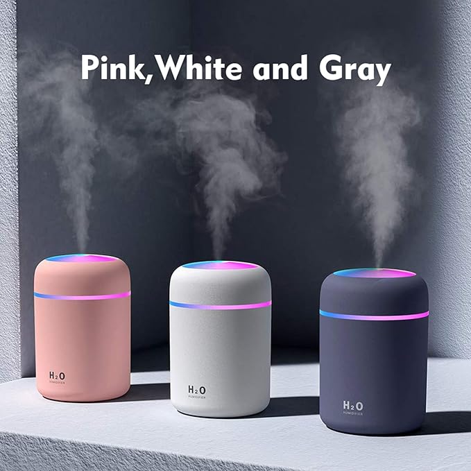 Colorful Cool Mini Humidifier, Essential Oil Diffuser, Aroma Essential USB Personal Desktop Humidifier for Car, Office Room, Bedroom etc,2 Adjustable Mist Modes (Navy Blue) - Image 3