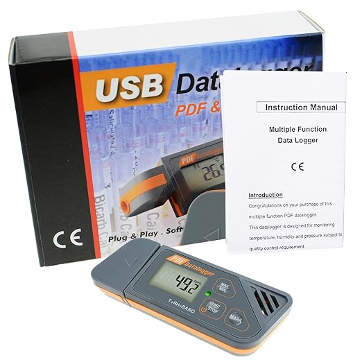 USB Temperature Humidity Data Logger Recorder with Atmospheric Pressure Sensor IP65 Waterproof High Accuracy with Generate PDF and CSV Reports - Image 3