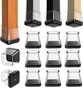 28 Pcs Chair Leg Sliders for Carpet, Square Chair Glides, Silicone Furniture Leg Protectors Caps, Carpet Protectors Table Feet Covers Cups, Teflon Furniture Pads Sliders (Fit:13/16" ~ 1") by GICUNK