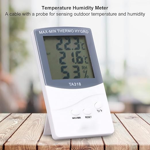 Indoor Outdoor Thermometer, Accurate Digital Hygrometer Indoor Thermometer Humidity Meter with Probe, Large Screen Temperature Humidity Monitor for Home, Office, Garden - Image 2