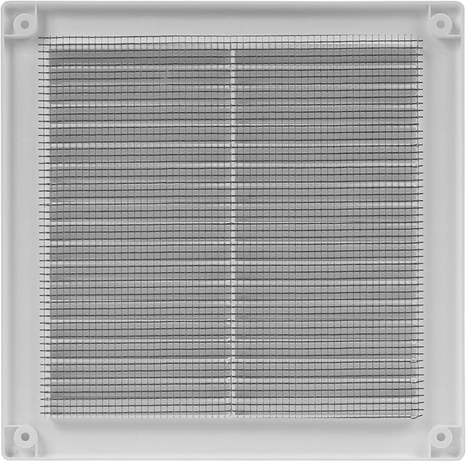 8" x 8" (Outer Size) Square Air Vent Cover – White Plastic Vent Deflector - Screen Mesh, Surface Mount Wall Ceiling – Cold Air Return Soffit Air Vent Cover - Register Indoor Outdoor - Image 9