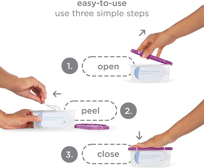 Ubbi Moisture Absorber and Odor Eliminator Tub, Attracts and Traps Excess Moisture, Reduce Dampness, Lavender Scented, 3 Pack - Image 4