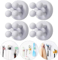 iBetterLife Bathroom Toothbrush Holders Wall Mounted - 4Pcs Silicone Tooth Brush Razor Holder for Shower Mirror Hanging Loofah Towel, Self Adhesive Cute Storage Hook for Kitchen Living Room Office by iBetterLife