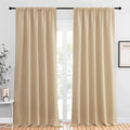 NICETOWN Room Darkening Curtains for Bedroom - Home Decoration Privacy Protection Thermal Insulated Solid Drapes/Draperies for Sliding Glass Door (Biscotti Beige, Set of 2, 52 x 95 inches) by NICETOWN