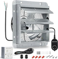 10 Inch Shutter Exhaust Fan, Wall Mount Attic Fan with Thermostat and Speed Controller for Greenhouses, Sheds, Garages, Chicken Coops, Barns Ventilation, 820 CFM by Hipoilk