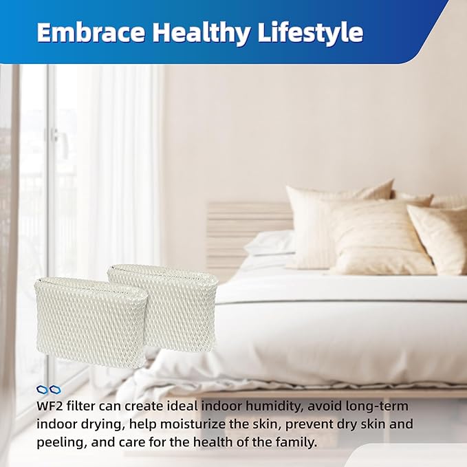 WF2 Humidifier Filter Replacement for Vicks & Kaz Starry Night Cool Mist Humidifier V3500N V3700 V3100 V3900, Fit for Honeywell HCM-300T HCM-350 WA-8D Filters for Sunbeam 1118 1119-6 Pack - Image 6