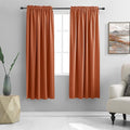 DONREN Rust Orange Blackout Thermal Insulated Window Curtains for Bedroom Living Room,Energy Efficicent Rod Pocket Window Treatment Decorative Drapes (2 Panels 52 W X 63 Inches Long) by DONREN