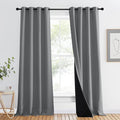 NICETOWN Full Shade Curtain Panel, Energy Smart & Noise Blocking Out Blackout Drape for Dining Room Window, Thermal Insulated Guest Room Lined Window Dressing(Silver Gray, 46 x 90 inch) by NICETOWN