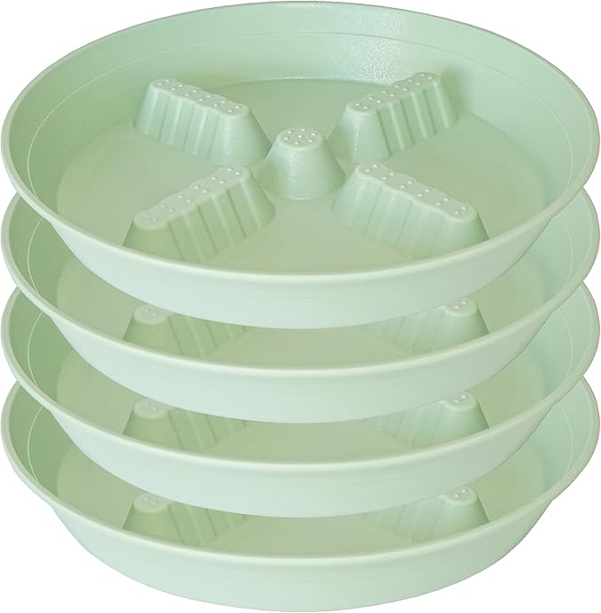 4 Pack Plant Saucer 10 inch, 8 12 14 17 inch, Plant Stand Plastic Plant Saucers for Indoors Outdoor, Heavy Duty Flower Plant Risers for Inside Pots, Pot Saucers for Plants, Grow Bags Saucers by Unknown