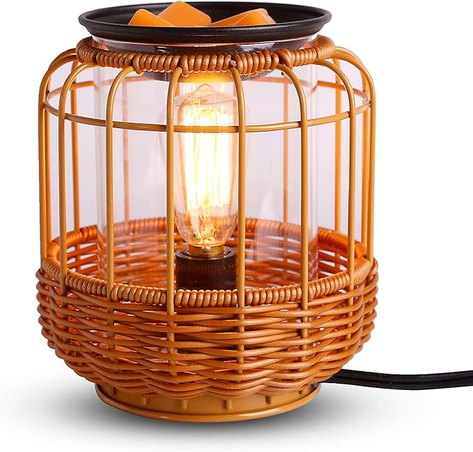 kobodon Electric Wax Melt Warmer Birthday Gifts for Women and Mom Edison Wax Warmer Fragrance Warmer for Home Office Gifts & Decor(Rattan Aroma Lamp) by Kobodon