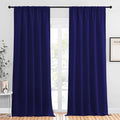 NICETOWN Blackout Curtains for Living Curtains, Navy Blue, 2 Panels, 52 by 95, Room Darkening Window Curtain Panels, Easy-Care Solid Thermal Insulated Draperies/Drapes for Daughter Room by NICETOWN