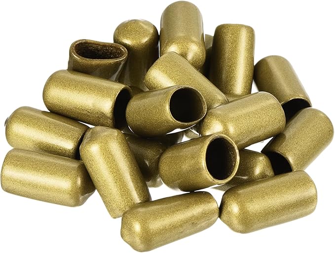 uxcell 20pcs Rubber End Caps 10mm ID Vinyl Round Tube Bolt Cap Cover Thread Protectors Gold - Image 4
